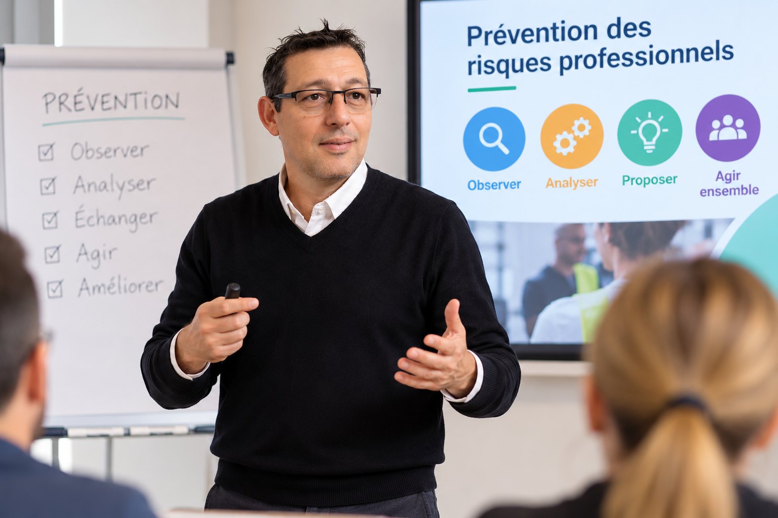 Eric Bucci, IPRP, en intervention sur un poste de travail